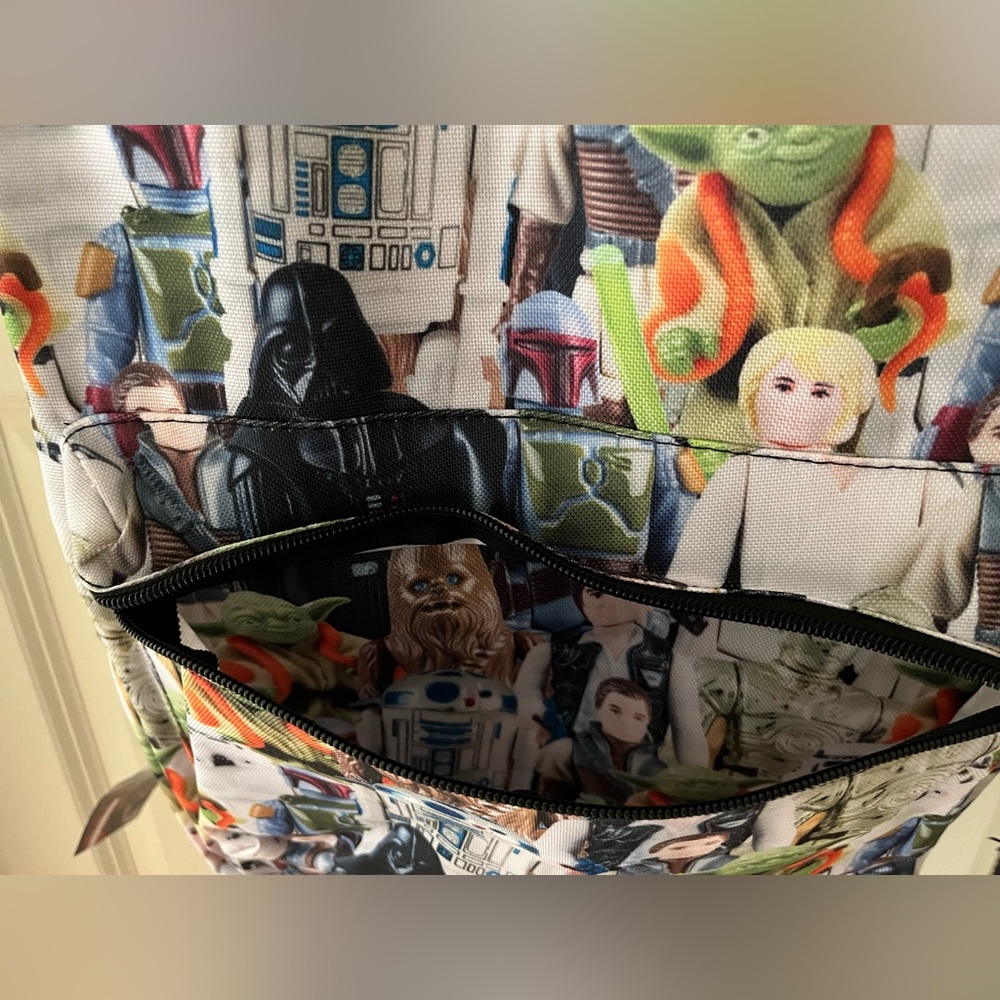 NWT Disney Star Wars characters school backpack-rare white R2D2 C-3PO Hans Solo - Picture 6 of 8